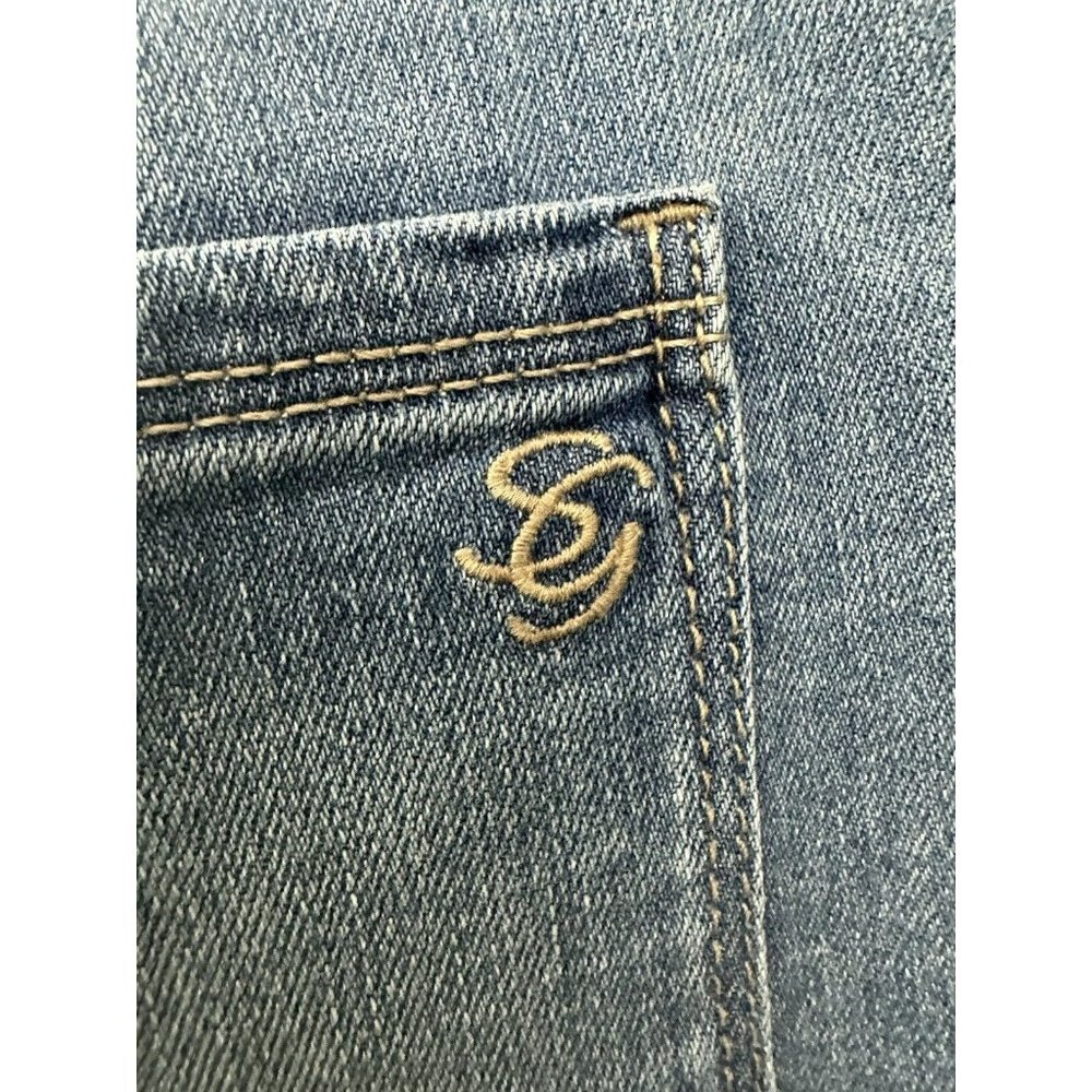 Susan Graver Regular High Stretch Denim Angled Hem Crop Jeans Pant Denim 2 Size - Picture 7 of 8